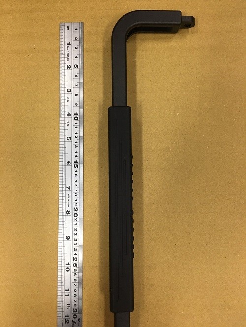 Silicone bonded aluminum handle